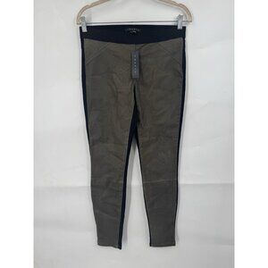 Theory Cullen Lambs Leather Legging Women 8 Brown Black NEW Western Granolagirl
